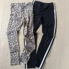 JENNI レオパード柄 ブラック レギンス2枚セット　140 150