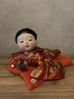 市松人形 男の子 おさな人形 二代目松乾齋東光 22cm でんでん太鼓