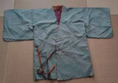 着物羽織　緑色ストライプ　汚れあり