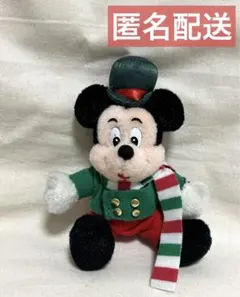 ディズニー クリスマス ミッキー ぬいば ぬいぐるみバッジ バッチ レトロ