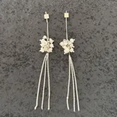 【新品未使用】パール　チェーンピアス