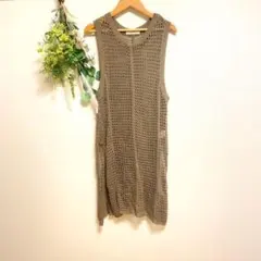 T0345 セポ　美品　ワンピース　M　茶色　レイヤード　ロング　ノースリーブ