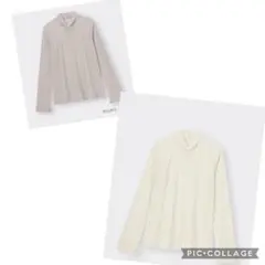 【GU♡シアーハイネック長袖T】タートルネック長袖トップス ジーユーカットソー