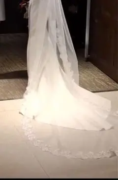 ロングウェディングベール コーム付き