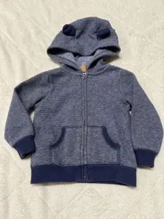 carter's 耳付きフードパーカー 12M ネイビー　ボーダー