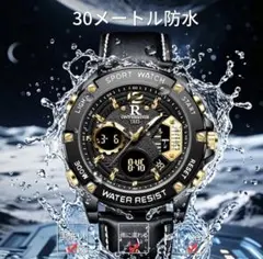 【未開封】メンズ腕時計 本革ベルト 日付表示 防水