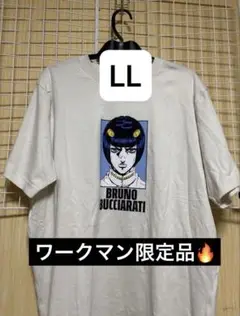 ジョジョの奇妙な冒険 Tシャツ LLグレー ブチャラティ ワークマン