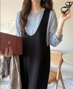 最終　新品タグ付き　クラシカルエルフ　サロペット　オールインワン　 黒　L