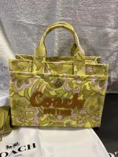 COACH トートバッグ カーゴ フローラル 正規品 コーチ ショルダー 花柄 