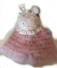 ベビー　フリル　チュール　ブルマ　うさ耳ちゃん　ベビーハット　2点SET