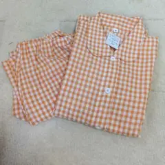 【新品】ギンガムチェック パジャマ オレンジ M