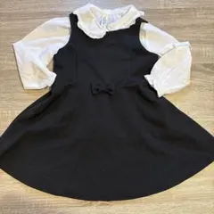 【最終値下げしました、美品】　フォーマル　黒のワンピースブラウス　セット95cm