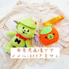 リンゴ クマちゃん あみぐるみ キーホルダー マスコット オレンジ ゼンジン