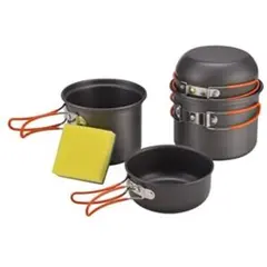 キャンプ鍋 クッカー6点セット アウトドア鍋 軽量アウトドアクッカーアルミニウム