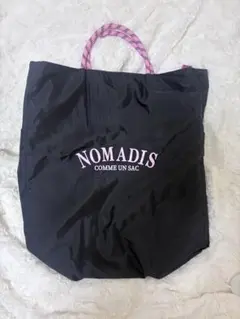 【NOMADIS】トートバッグ　ブラック×ピンク　リバーシブル