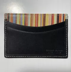 Paul Smith カードケース 黒/ストライプ スリム