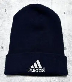 00s Y2K アディダス 刺繍ロゴ ニット帽 ニットキャップ ビーニー ワッチ