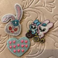 カーリーコレクション＆フランスうさぎ柄ワッペン