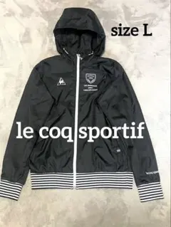 美品⭐️le coq sportif golf ナイロンジャケットフード付ブラック