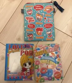 平成　ちゃお　りぼん　付録　ミルモでポン　青空ポップ　ミニアルバム　ポーチのサムネイル
