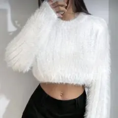 SHEIN ファー トップス ニット セーター 韓国 ギャル ワンホン