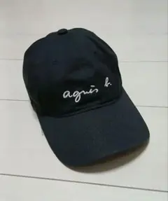 agnes b.黒キャップ