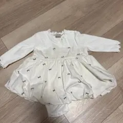 petit main ベビー服 ロンパース 80cm リボン柄