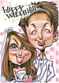 【結婚式・ウェルカムボード】世界で1枚のオーダー似顔絵★アレンジok★ご両親贈呈