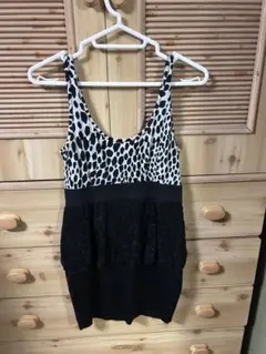 EMODA ヒョウ柄レースノースリーブミニワンピース