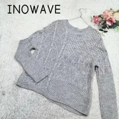 【イノウェーブ】レディース トップス ニット セーター ライトグレー Mサイズ