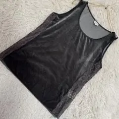 ARMANI COLLEZIONI ベロアタンクトップ ダークグレー 44のサムネイル