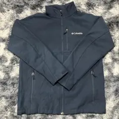 【美品】Columbia ソフトシェルジャケット ネイビー M アウトドア 防風