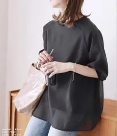 reca オーガンジー重ね半袖プルオーバー
