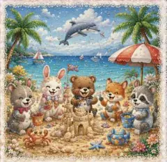 【オリジナルI】　パネル生地 1枚（6柄）　ハンドメイド　コットン生地