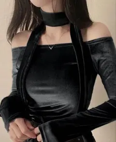 ベロア 長袖 オフショル