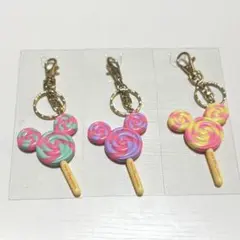 ディズニーリゾート ミラーキーホルダー キャンディモチーフ 3個セット