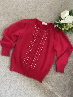 MarisaChristinaマリサクリスティーナ 赤い刺繍カーディガン⭐︎美品