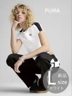 新品 定価4,070円 PUMA ウィメンズ T7ベビー半袖Tシャツ Ｌサイズ