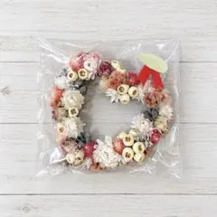 ハート型 ドライフラワー リース くすみカラー ピンク系