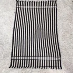 27271✨エルメス ビーチタオル ストライプ ホワイト 刺繍ロゴ コットンのサムネイル