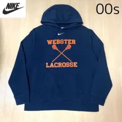 【美品】ナイキ　nike 00s パーカー　ブラック　センタースウッシュ　刺繍