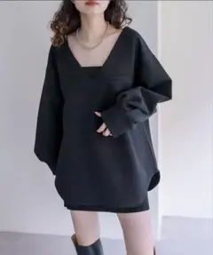 mystic キルティングＶプルオーバー