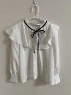 GRL フリルリボン付きホワイトシャツ F