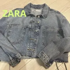 ZARA バッグリボンあみこみGジャン　Sサイズ