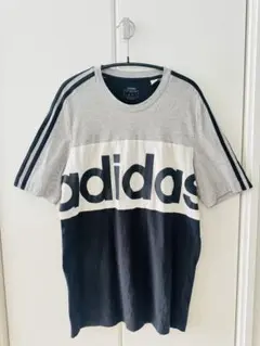 【美品】adidas アディダス Tシャツ グレー ブラック Lのサムネイル