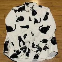 CIAO黒猫プリント長袖シャツ メンズ M 日本製　MADE IN JAPAN