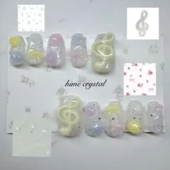 No98 オーダーネイルチップ ウィッシュコア 音符 リボン 薔薇 ガーリー