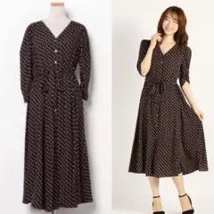美品　ストロベリーフィールズ　ワンピース　ロング　柄　シャツ　レトロ