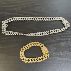 マイアミキューバンチェーン ネックレス ブレスレット セット
