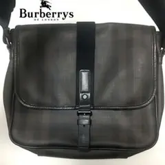バーバリー　ノバチェック メッセンジャー チェック PVC レザー ブラック